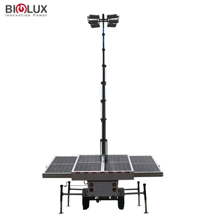 Mobile Solar Lights Trailer Dengan Lampu LED
