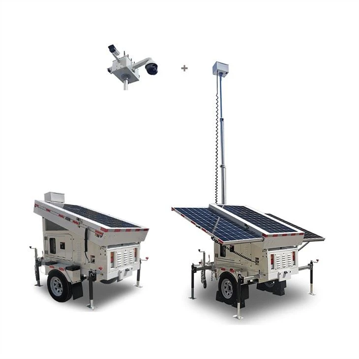 Solar Surveillance Tower For Construction Site