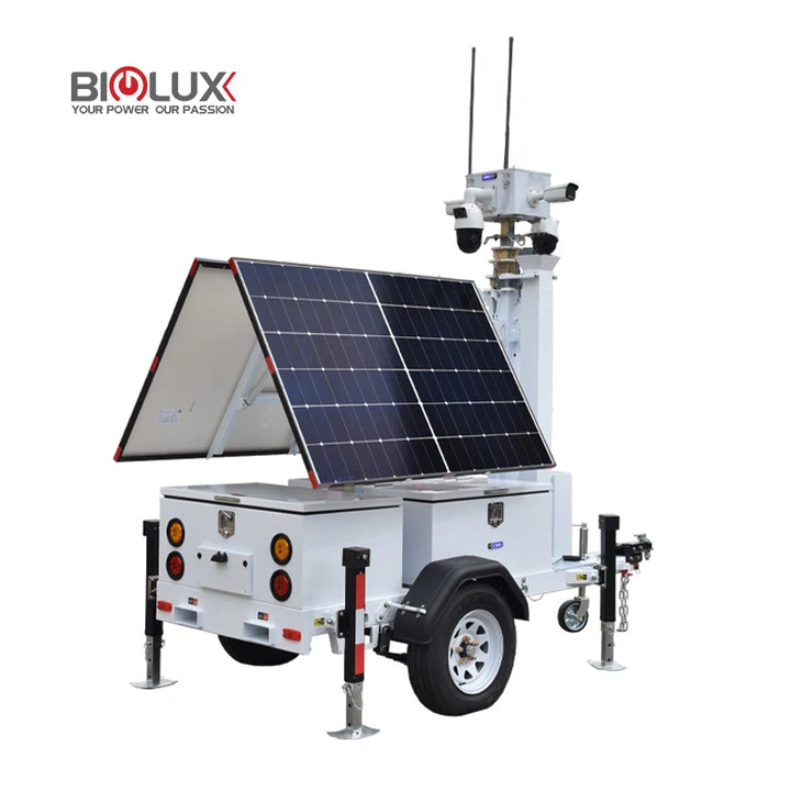 Mobile Solar Surveillance Trailer With Two Panels