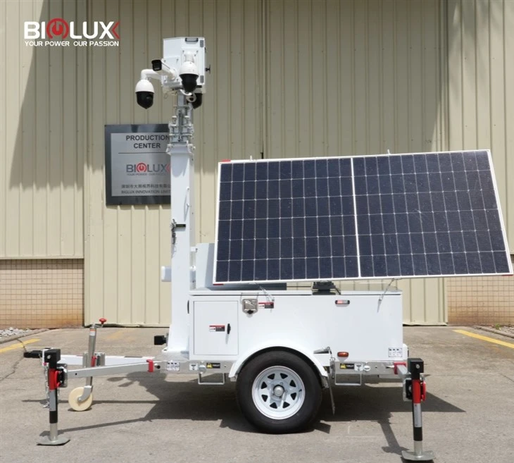 Security Tower Trailer With Camera High Efficiency
